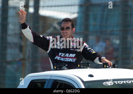 Brazilian driver Helio Castroneves in the pre-race lap for the crowd prior to the IndyCar Series Camping World Grand Prix at The Glen, in Watkins Glen, New York. (Credit Image: © Mark Konezny/Southcreek Global/ZUMApress.com) Stock Photo