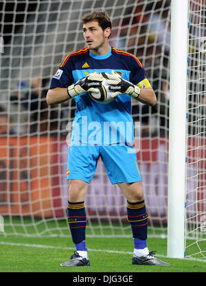 July 07, 2010 - Durban, South Africa - Iker Casillas of Spain is seen during the 2010 FIFA World Cup Semi Final soccer match between Germany and Spain at Princess Magogo Stadium on July 7, 2010 in Durban, South Africa. (Credit Image: © Luca Ghidoni/ZUMApress.com) Stock Photo