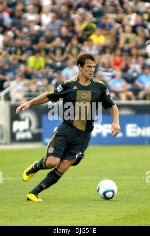 July 10, 2010 - Chester, Pennsylvania, United States of America - 10 July 2010: Philadelphia Union midfielder Stefani Miglioranzi (#6) dribbles the ball during the match against the San Jose Earthquakes at PPL Park in Chester, PA. The Union lost 2-1. Mandatory Credit: Kate McGovern / Southcreek Global (Credit Image: Â© Southcreek Global/ZUMApress.com) Stock Photo