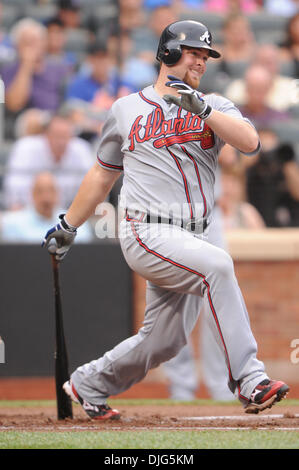 Atlanta Braves' closer Billy Wagner, left, congratulates teammate Brian  McCann after Wagner got the final out in the Braves' 4-2 win over the New  York Mets in their baseball game at Citi