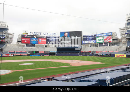 Jul 13, 2010 - Bronx, New York, USA - Yankee Stadium on the day George M. Steinbrenner III, principal owner of the New York Yankees franchise dies. PICTURED: Interior photo of George on Jumbotron 'The Boss.' (Credit Image: © Angel Chevrestt/ZUMApress.com) Stock Photo