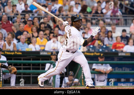 July 17, 2010 - Pittsburgh, Pennsylvania, United States of America - 17 July 2010: Pittsburgh Pirates rightfielder Lastings Milledge (85) at bat during the National League game between the Houston Astros and the Pittsburgh Pirates.  The Pirates defeated the Astros 12-6 before 36,665 fans at PNC Park in Pittsburgh PA.  Mandatory Credit: Frank Jansky / Southcreek Global (Credit Image Stock Photo