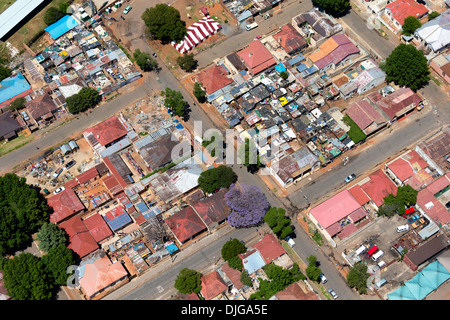 Aerial view of an informal settlement in central Johannesburg.South Africa Stock Photo