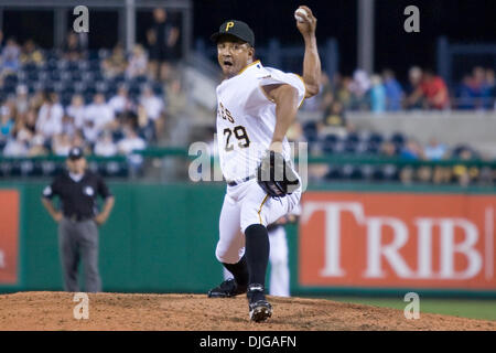 July 17, 2010 - Pittsburgh, Pennsylvania, United States of America - 17 July 2010: Pittsburgh Pirates closer Octavio Dotel (29) delivers a pitch to the plate during the National League game between the Houston Astros and the Pittsburgh Pirates.  The Pirates defeated the Astros 12-6 before 36,665 fans at PNC Park in Pittsburgh PA.  Mandatory Credit: Frank Jansky / Southcreek Global  Stock Photo