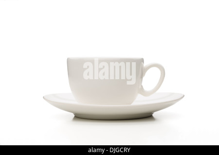 A simple white tea or coffee cup viewed from profile Stock Photo