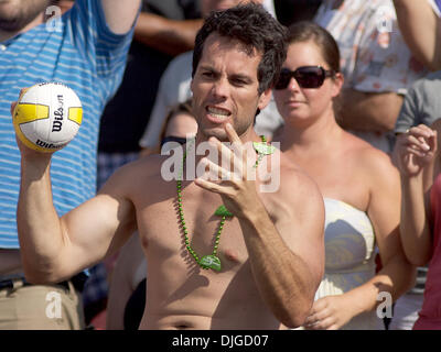 Fans were intense in their reactions during the women's final match of the AVP Nivea Pro Beach Volleyball Tournament tour stop in Hermosa Beach, California. (Credit Image: © Tony Leon/Southcreek Global/ZUMApress.com) Stock Photo