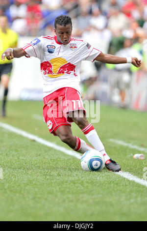 July 25, 2010 - Harrison, New Jersey, United States of America - 25  July 2010:  New York Red Bulls defender  Danleigh Borman  (#11) keeps the ball in.  The Red Bulls defeated Manchester City 2-1 in the game held at the Barclay Challenge, Red Bull Arena, Harrison, NJ..Mandatory Credit: Anthony Gruppuso / Southcreek Global. (Credit Image: Â© Southcreek Global/ZUMApress.com) Stock Photo