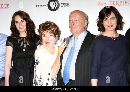 Michelle Dockery, Shirley MacLaine, Julian Fellows, Elizabeth McGovern 'Downton Abbey' photocall held at the Beverly Hilton Hotel Beverly Hills, California - 21.07.12 Stock Photo