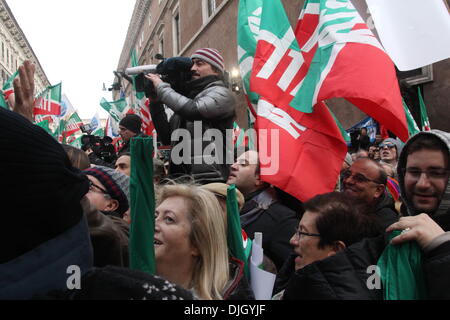 Rome, Italy 27 November 2013  Silvio Berlusconi making a public address to his supporters Credit:  Gari Wyn Williams/Alamy Live News Stock Photo