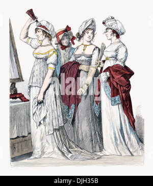 Early 19th century XIX French costumes 1802 1804 Stock Photo