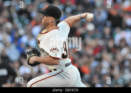 San Francisco Giants pitcher Brian Wilson throws against the Los Angeles  Dodgers in the ninth inning on Sunday, April 5, 2009, in San Francisco,  California. The Giants won 3-1. (Photo by Aric