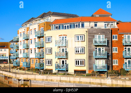 Modern apartments on the Ropetackle housing development, Shoreham-by-Sea, West Sussex, England, UK Stock Photo