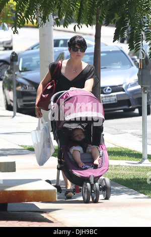 Selma Blair seen with son Arthur Saint Bleick shopping at Bel Bambini in West Hollywood Los Angeles California - 30.05.12 Stock Photo