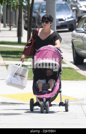 Selma Blair seen with son Arthur Saint Bleick shopping at Bel Bambini in West Hollywood Los Angeles California - 30.05.12 Stock Photo