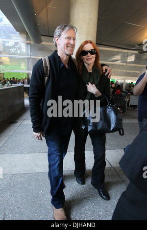 Marcia Cross and husband Tom Mahoney Celebrities seen at LAX airport Los Angeles California - 21.05.12 Stock Photo