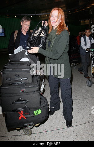 Marcia Cross and husband Tom Mahoney Celebrities seen at LAX airport Los Angeles California - 21.05.12 Stock Photo