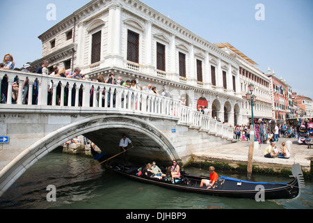bridge and gondola, riva degli schiavoni, venice, veneto, italy, europe Stock Photo