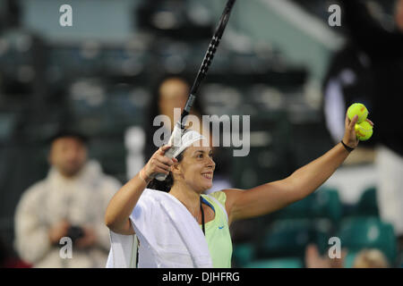 July 29, 2010 - Stanford, California, United States of America - 29 July 2010: Marion Bartoli (FRA) celebrates after defeating Ana Ivanovic 6-3, 6-4 during singles action at the Bank of the West Classic at the Taube Family Tennis Center in Stanford, CA..Mandatory Credit: Matt Cohen / Southcreek Global (Credit Image: Â© Southcreek Global/ZUMApress.com) Stock Photo