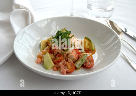 Alaskan King Crab Avocado Salad Stock Photo