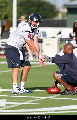 July 30, 2010 - Houston, Texas, United States of America - 30 July 2010: Houston Texans quarterback Matt Schaub (8) takes a simulated snap from training coach. The Houston Texans had their first day of training camp 2010 at the at Methodist Training Center, Houston, Texas..Mandatory Credit: Luis Leyva/Southcreek Global (Credit Image: © Southcreek Global/ZUMApress.com) Stock Photo