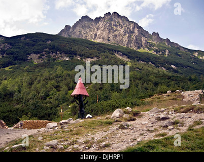 Dolina Zeleneho plesa valley near Chata pri Zelenom plese hut in High Tatras mountains with Belianske Tatry mountain rangge in Slovakia Stock Photo