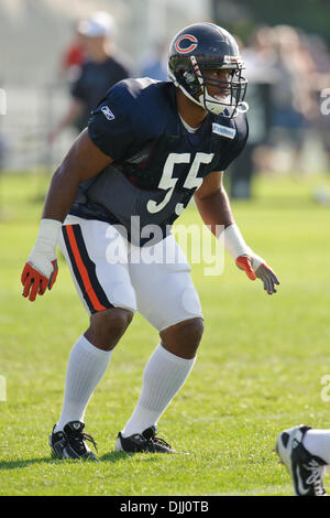 Chicago Bears linebacker Lance Briggs (55) jokes with a teammate during the  Bears training camp practice at Olivet Nazarene University in Bourbonnais,  IL. (Credit Image: © John Rowland/Southcreek Global/ZUMApress.com Stock  Photo 