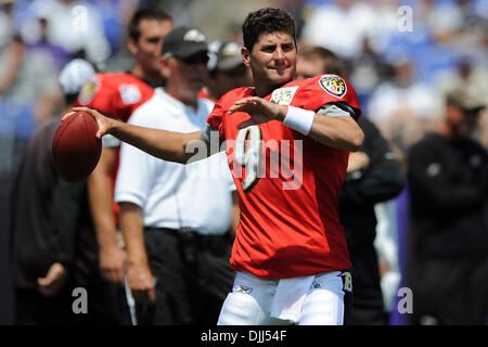 Baltimore Ravens holder Sam Koch during the NFL football team's training  camp, Monday, Aug. 3, 2009, in Westminster, Md. (AP Photo/Rob Carr Stock  Photo - Alamy