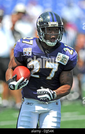 Aug. 07, 2010 - Baltimore, Maryland, United States of America - August 07, 2010: Baltimore Ravens running back Ray Rice (27) in action during Ravens training camp at M&T Bank Stadium in Baltimore, MD...Mandatory Credit: Russell Tracy / Southcreek Global (Credit Image: Â© Southcreek Global/ZUMApress.com) Stock Photo