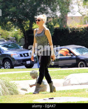 Gwen Stefani takes her son Zuma to play at Coldwater park in Beverly Hills Los Angeles California - 04.06.12 Stock Photo