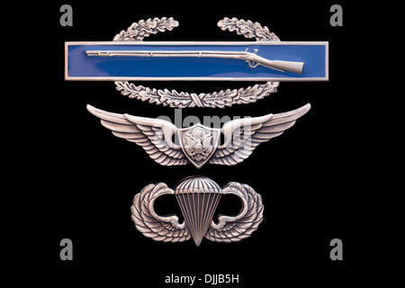 Army Combat Infantry Badge (CIB) over Airborne wings and Air Assault ...