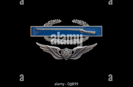 Combat Infantry Badge (CIB) over Aviation Crew member wings Stock Photo