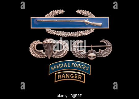 Army Combat Infantry Badge (CIB) over Airborne wings and Air Assault ...