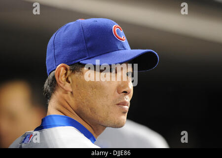 Chicago Cubs' Kosuke Fukudome during a baseball game Wednesday against the  San Diego Padres, May 13, 2009, in Chicago. (AP Photo/Jim Prisching Stock  Photo - Alamy