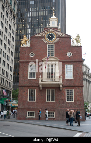 The old State House in Boston was built in 1713 and housed the Massachusetts State Legislature until 1798. It is now a museum. Stock Photo
