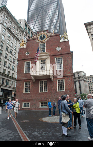 The old State House in Boston was built in 1713 and housed the Massachusetts State Legislature until 1798. It is now a museum. Stock Photo