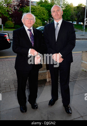 Michael D Higgins Celebrities outside RTE Studios for 'The Late Late Show' Dublin Ireland - 25.05.12 Stock Photo