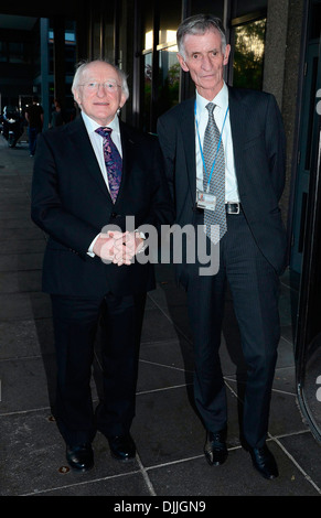 Michael D Higgins Celebrities outside RTE Studios for 'The Late Late Show' Dublin Ireland - 25.05.12 Stock Photo