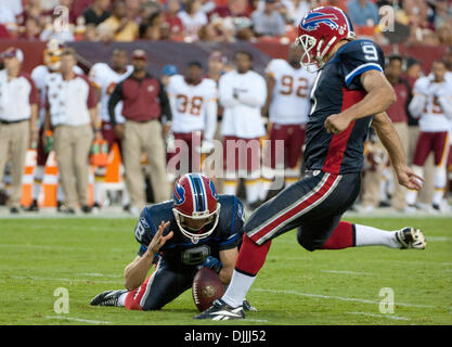 Buffalo Bills' Brian Moorman kicks during the first quarter of the NFL  football game between the Buffalo Bills and the New York Jets at New  Meadowlands Stadium, Sunday, Jan. 2, 2011, in