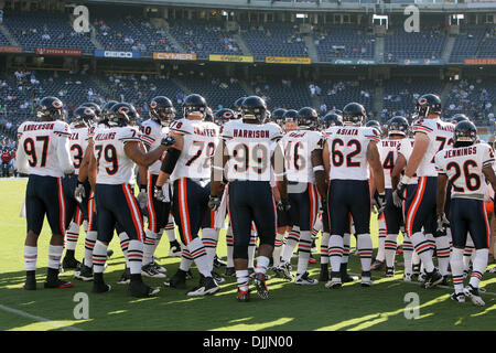 Aug. 14, 2010 - San Diego, California, United States of America - Aug 14, 2010: Chicago Bears huddle before game action against the San Diego Chargers. The Bears lost to the Chargers pre-season opener 25-10 at Qualcomm Stadium in San Diego, California. Mandatory Credit: Nick Morris / Southcreek Global (Credit Image: © Southcreek Global/ZUMApress.com) Stock Photo