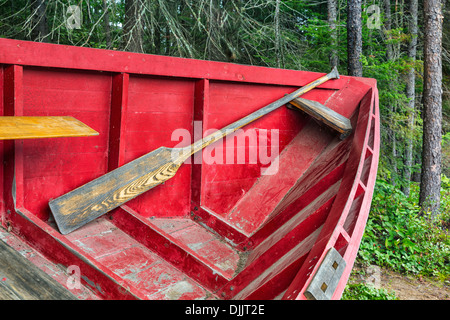A 'Pointer' row boat, Algonquin Logging Museum, Algonquin Provincial Park, Ontario, Canada Stock Photo