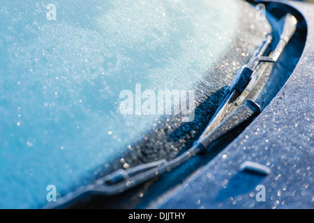 Frozen windshield wipers and glass on a winter day Stock Photo - Alamy