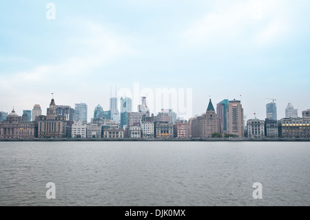 The Bund seen from Pudong in central Shanghai, China Stock Photo
