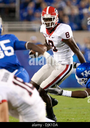 Georgia wide receiver A.J. Green pulls in a touchdown reception against  Georgia Southern defensive back Carson Hill during fourth quarter action.  The Bulldogs defeated the Eagles 45-21, at Sanford Stadium in Athens