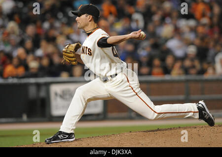 Aug. 28, 2010 - San Francisco, California, United States of America - San Francisco Giants P Javier Lopez (49) pitches in relief during the MLB game between the San Francisco Giants and the Arizona Diamondbacks at AT&T Park.  The last place Diamondbacks shelled the Giants 11-3. (Credit Image: © Matt Cohen/Southcreek Global/ZUMApress.com) Stock Photo