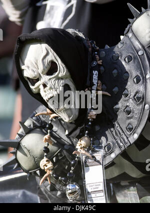 Aug. 28, 2010 - Oakland, California, U.S. - A glimpse into the Oakland Raiders Black Hole fan section. (Credit Image: © William Mancebo/ZUMApress.com) Stock Photo