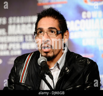 Aug 31,2010- Beverly Hills, California, USA. Antonio Margarito talks during the first press conference on his upcoming fight with Manny Pacquiao for the vacant world boxing council (WBC) super welterweight championship that will take place at cowboy stadium in Dallas TX on November 13th. (Credit Image: © Gene Blevins/ZUMApress.com) Stock Photo