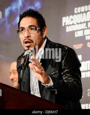 Aug 31,2010- Beverly Hills, California, USA. Antonio Margarito talks during the first press conference on his upcoming fight with Manny Pacquiao for the vacant world boxing council (WBC) super welterweight championship that will take place at cowboy stadium in Dallas TX on November 13th. (Credit Image: © Gene Blevins/ZUMApress.com) Stock Photo