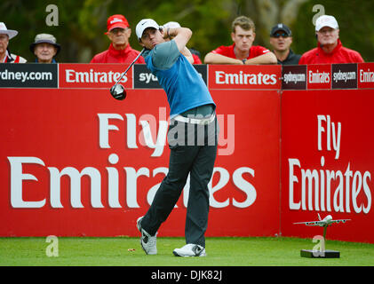 Sydney, Australia. Friday 29th November, 2013. Rory McIlroy drives off the tee during his second round at The Emirates Australian Open, The Royal Sydney Golf Club. Credit:  Tony Bowler/Alamy Live News Stock Photo