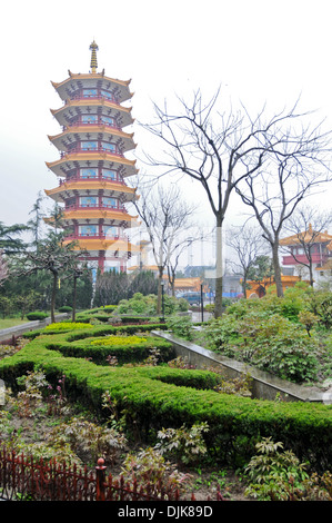 Pagoda in Qibao Temple in Minhang District, Shanghai, China Stock Photo