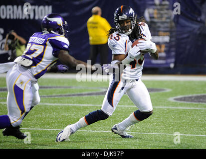 Denver Broncos cornerback Syd'Quan Thompson (22) tries to scoop up a ...